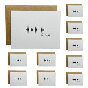 NEW Happy Birthday Soundwave Greeting Cards 4.25x5.5in 10 Pack With Envelopes